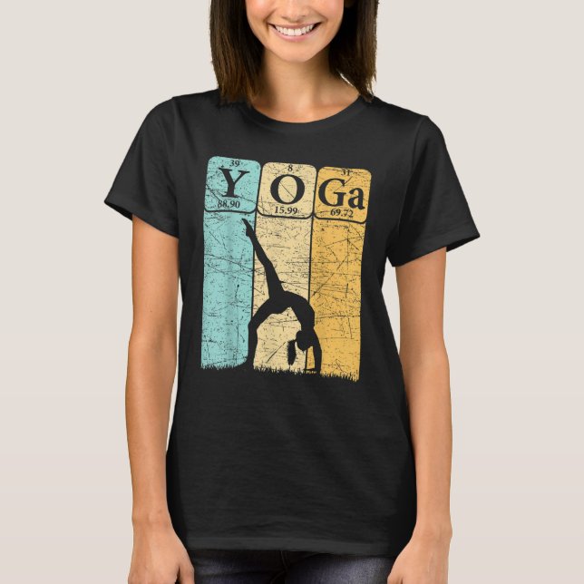 Yoga Periodic Table Elements Zen Meditation Nerd Y T Shirt (Framsida)
