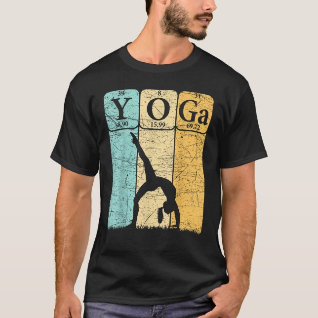 Yoga Periodic Table Elements Zen Meditation Nerd Y T Shirt (Framsida)