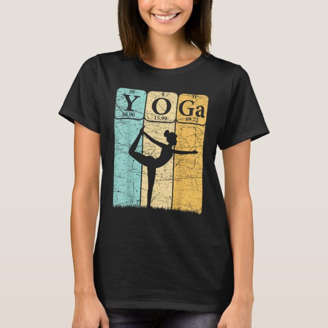 Yoga Periodic Table Elements Zen Meditation Nerd Y T Shirt (Framsida)