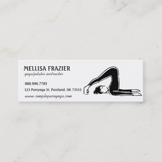 Yoga Pilates Business/Instructor Mini Visitkort (Framsida)