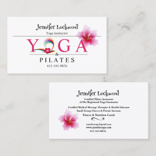 Yoga & Pilates Instructor Fuchsia Lily Visitkort