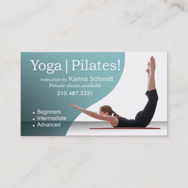 "Yoga | Pilates!", Pilates anvisning, Yoga Visitkort (Framsida)