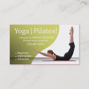 "Yoga Pilates!", Pilates anvisning, Yoga Visitkort