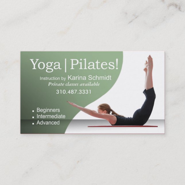 "Yoga | Pilates!", Pilates anvisning, Yoga Visitkort (Framsida)