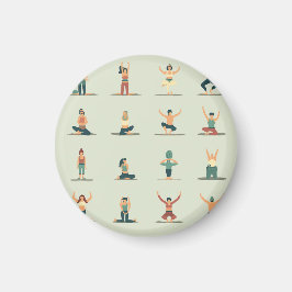 Yoga, pilates, tematisk märke magnet