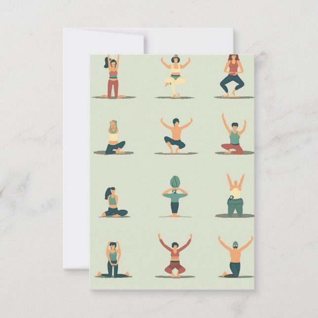 Yoga, pilates, tematisk tack kort (Framsida)