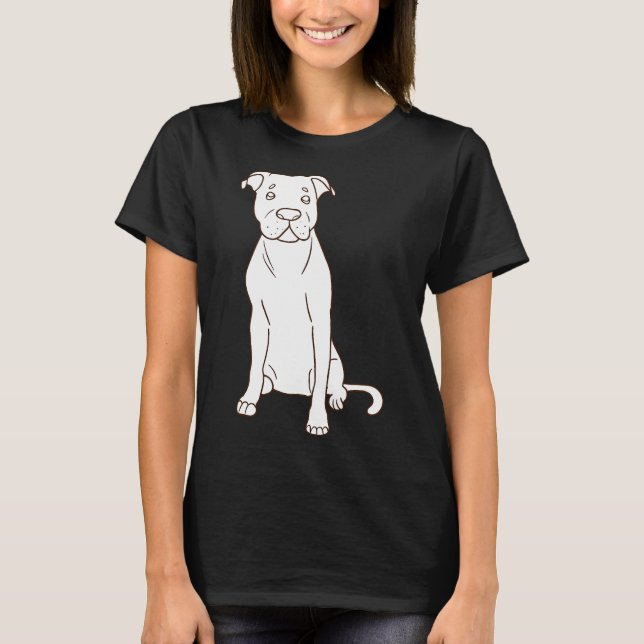 Yoga Pitbull Hund T Shirt (Framsida)