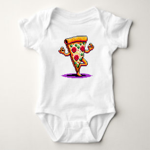 Yoga Pizza - Lustigt Pixel Art Mindful Food Design T Shirt