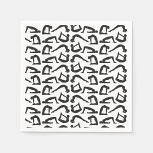 Yoga placerar Silhouettes Pappersservett