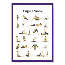 Yoga Plocka a Pose Brain Break Poster (Blue)