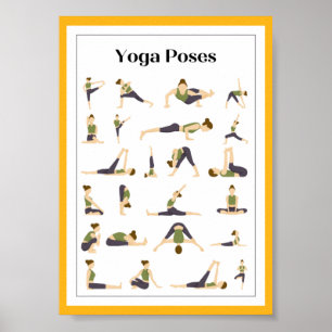 Yoga Plocka a Pose Brain Break Poster (Gult)