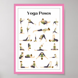 Yoga Plocka a Pose Brain Break Poster (Rosa)