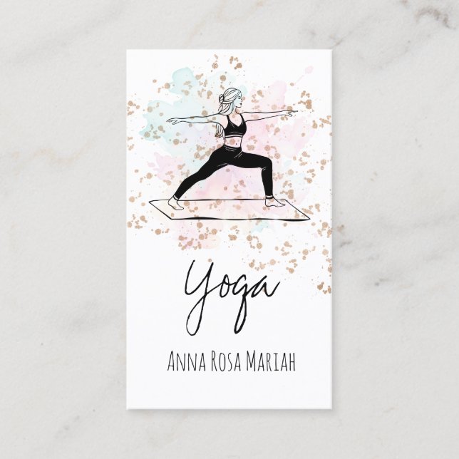 *~* Yoga Pose AP33 Rainbow Andlig Chakra Visitkort (Framsida)