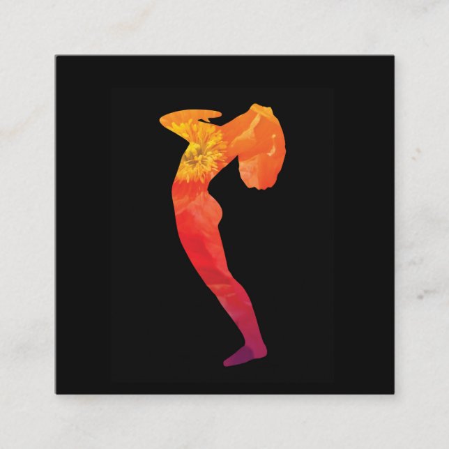Yoga Pose för kvinnor| Anpassade Fyrkantigt Visitkort (Framsida)