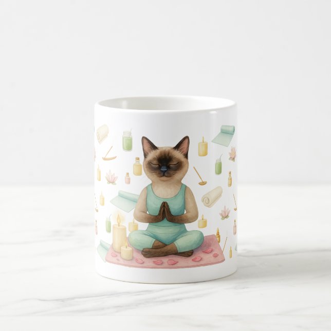 Yoga Pose for Siamese Cat Lovers Kaffemugg (Center)