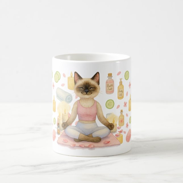 Yoga Pose for Siamese Cat Lovers Kaffemugg (Center)
