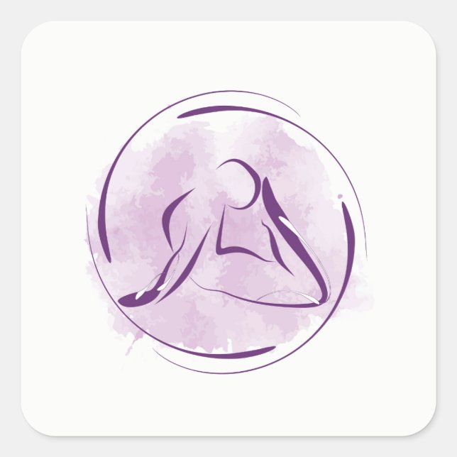 Yoga pose fyrkantigt klistermärke (Framsida)