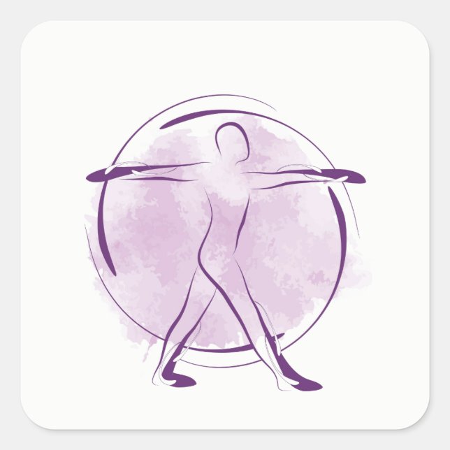 Yoga pose fyrkantigt klistermärke (Framsida)