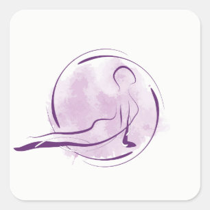 Yoga pose fyrkantigt klistermärke