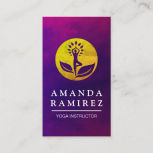 Yoga Pose Golden Logotyp Visitkort