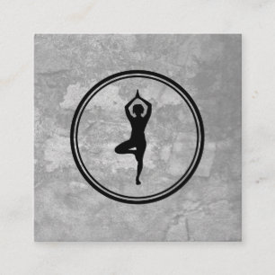 Yoga Pose Grått Struktur Fyrkantigt Visitkort