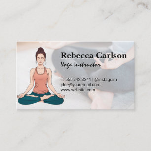 Yoga Pose Logotyp Meditation mellan kvinnor och Visitkort