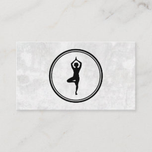 Yoga Pose Logotyp Texturerad bakgrund Visitkort