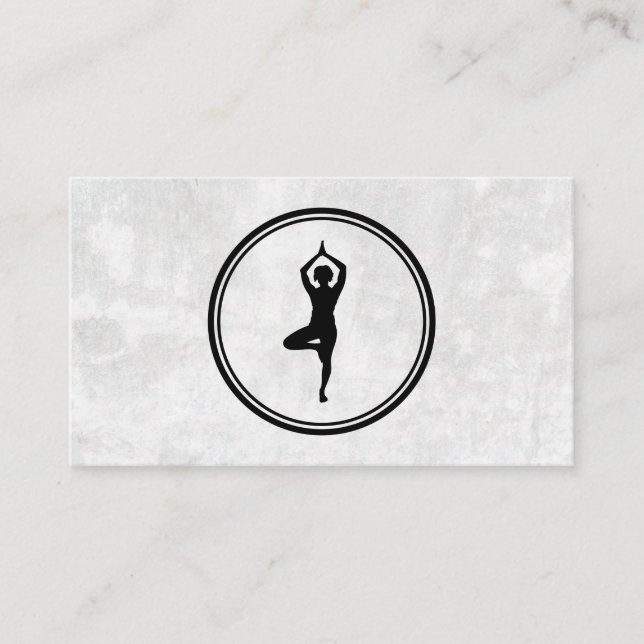 Yoga Pose Logotyp | Texturerad bakgrund Visitkort (Framsida)