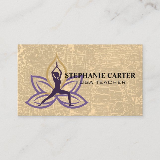 Yoga Pose Lotus Flower Logotyp Visitkort (Framsida)