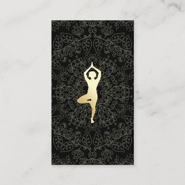 Yoga Pose Mandala Mönster Visitkort (Framsida)