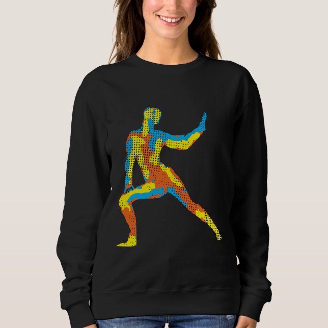 Yoga Pose Modern Colorful T Shirt (Framsida)