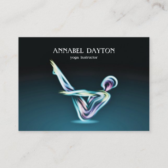 Yoga Pose Modern Colorful Visitkort (Framsida)