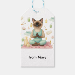 Yoga Pose Namaste för siamesisk Cat Lovers Presentetikett