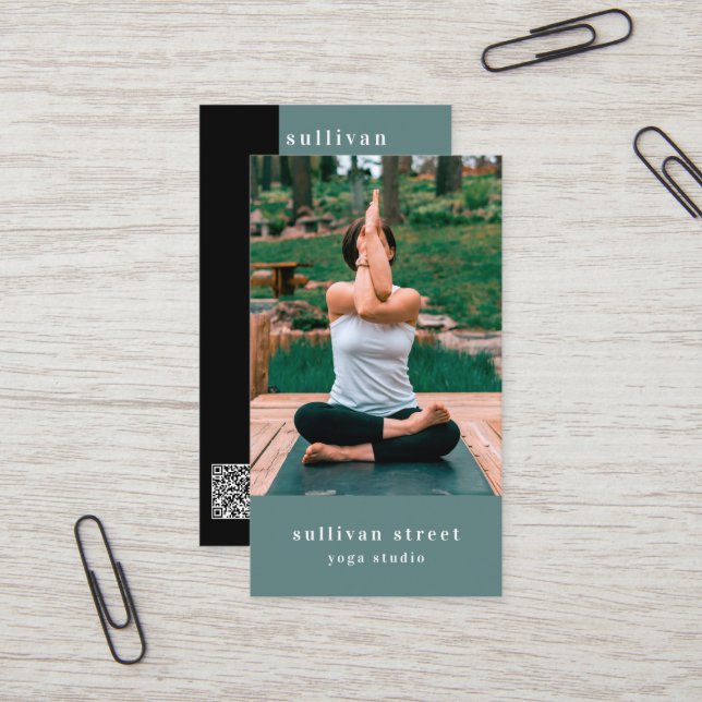 Yoga Pose Photo Yoga Studio Visitkort (Fram/Back In Situ)