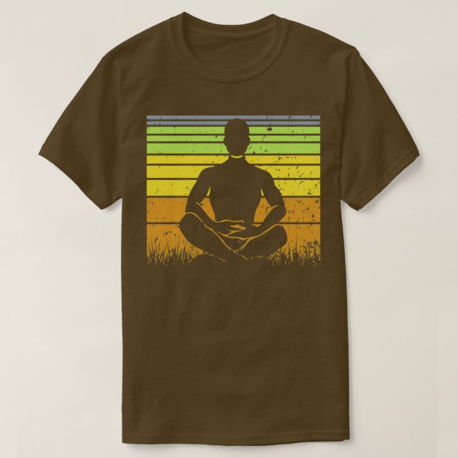 Yoga Pose Retro Vintage Sunset 9 T Shirt (Design framsida)
