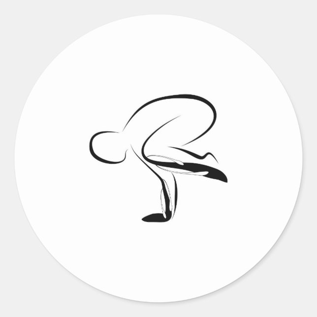 Yoga pose runt klistermärke (Framsida)