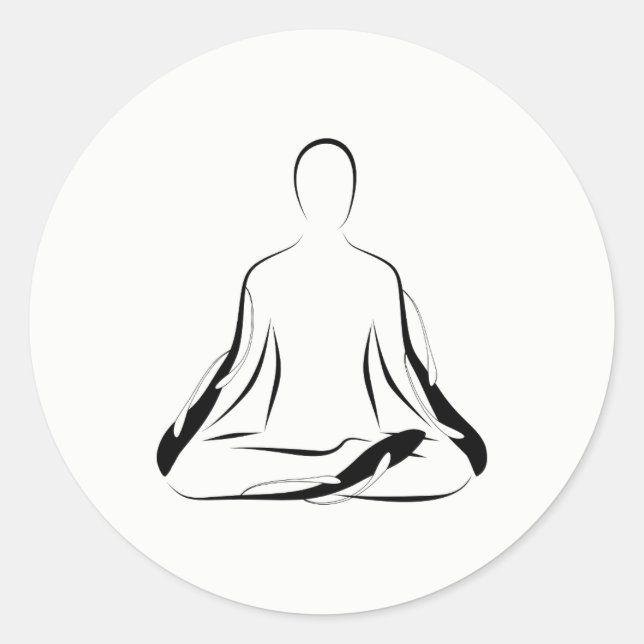 Yoga pose runt klistermärke (Framsida)