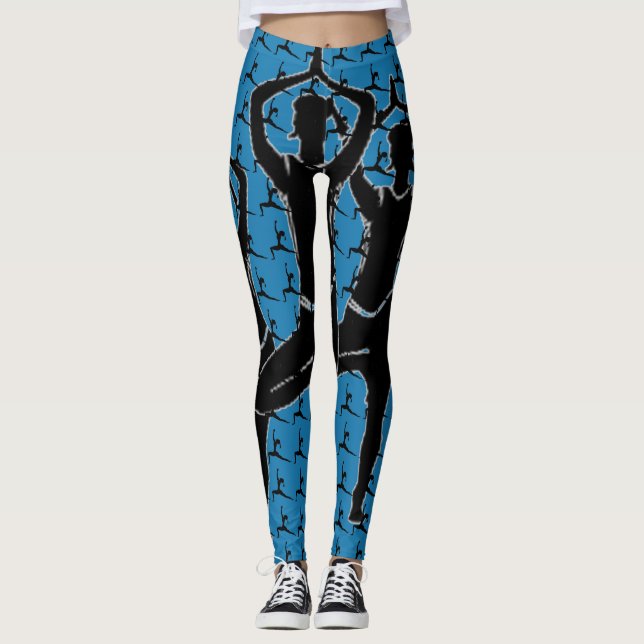 Yoga Pose Silhouette Leggings (Framsida)
