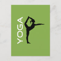 Yoga Pose Silhouette på Gröntens bakgrund