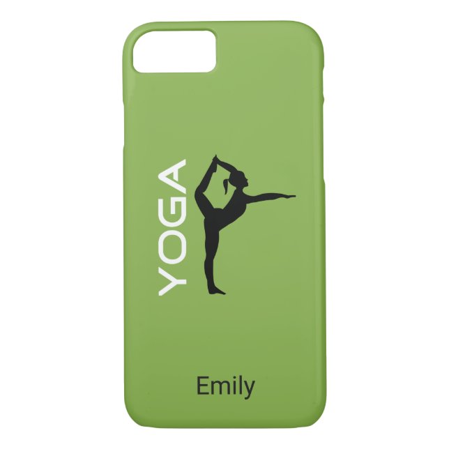 Yoga Pose Silhouette på Gröntens Personlig Case-Mate iPhone Skal (Baksida)