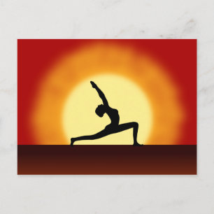 Yoga Pose Silhouette Sunrise-kort Vykort