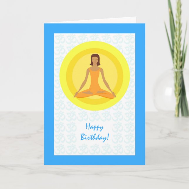 Yoga Pose, ta tid till Breathe, födelsedagen Kort (Framsida)