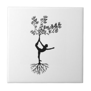 Yoga Pose Träd Roots Ceramic Photo Tile Kakelplatta