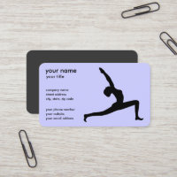 Yoga Pose White Silhouette Affärskort