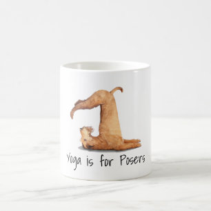 Yoga Poser Rolig hund Kaffemugg