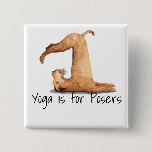Yoga Poser Rolig hund Knapp