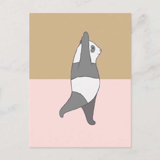 Yoga Poserande Panda Vykort (Framsida)