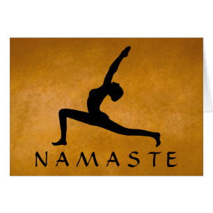 Yoga poserar beställnings- färg Namaste för den Hälsningskort