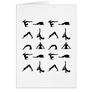 Yoga poserar hälsningskort