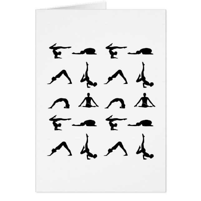 Yoga poserar hälsningskort (Framsidan)